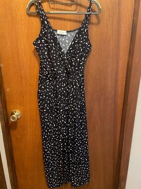 Kaileigh Black and White Printed Sleeveless Wrap Maxi Dress
